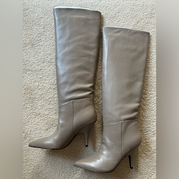 NIB Kendall + Kylie Calla Leather Slouch Boot in Taupe Leather - Size 8 - Picture 9 of 15